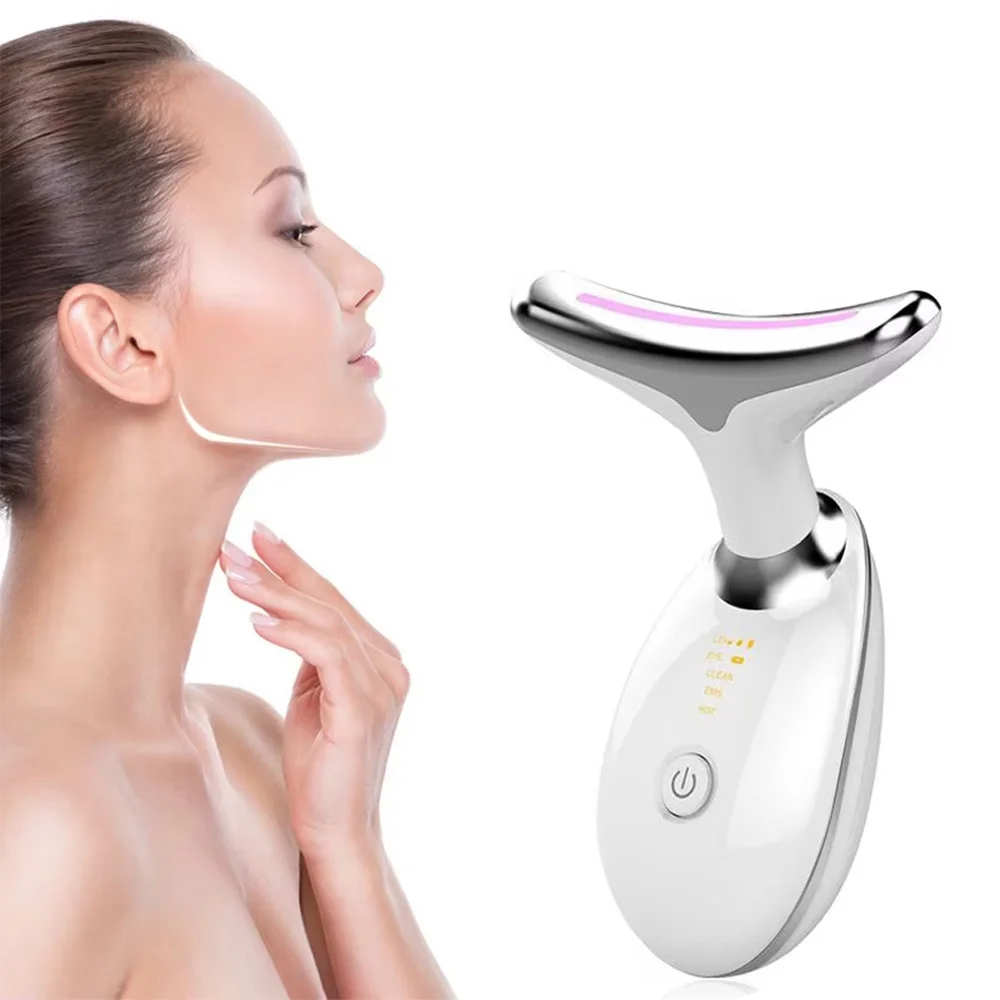 Neck Face Lifter Ems Neck Face Lifting Massager Skin Tighten Device Led Photon Therapy Anti Wrinkle Double Chin Remover