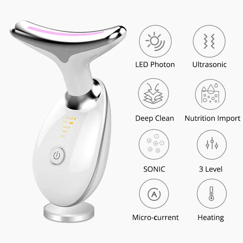 Neck Face Lifter Ems Neck Face Lifting Massager Skin Tighten Device Led Photon Therapy Anti Wrinkle Double Chin Remover